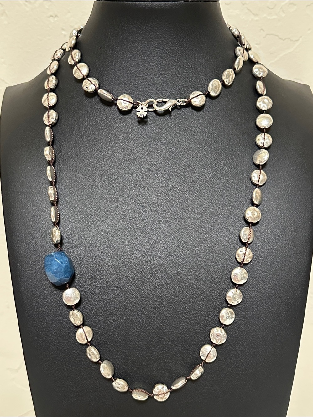 Lucky Brand Silver Tone Disc 35” Necklace